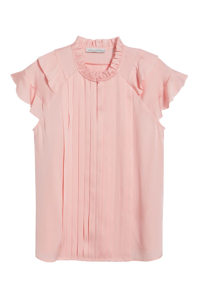 The Zion Stretch Silk Pleated Blouse, Alternate, color, PINK SKY