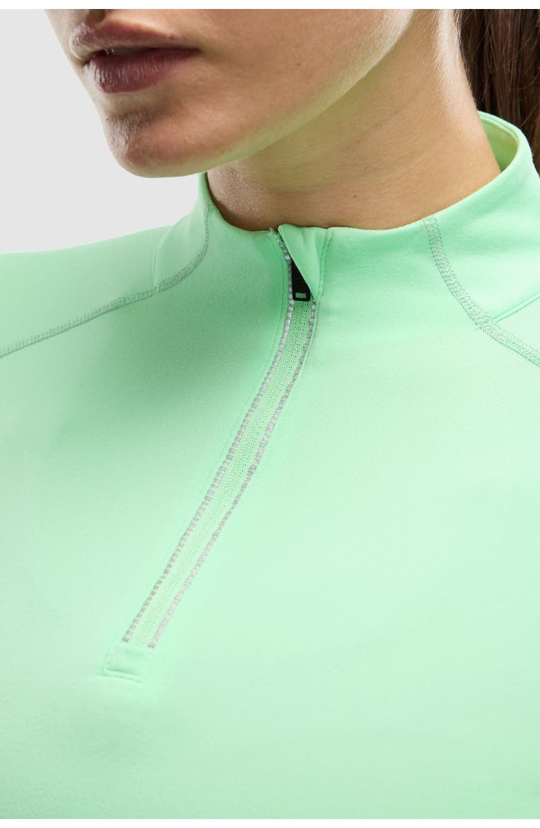 Peloton Women's Active Brushed Jersey ¼ Zip, Alternate, color, Mint