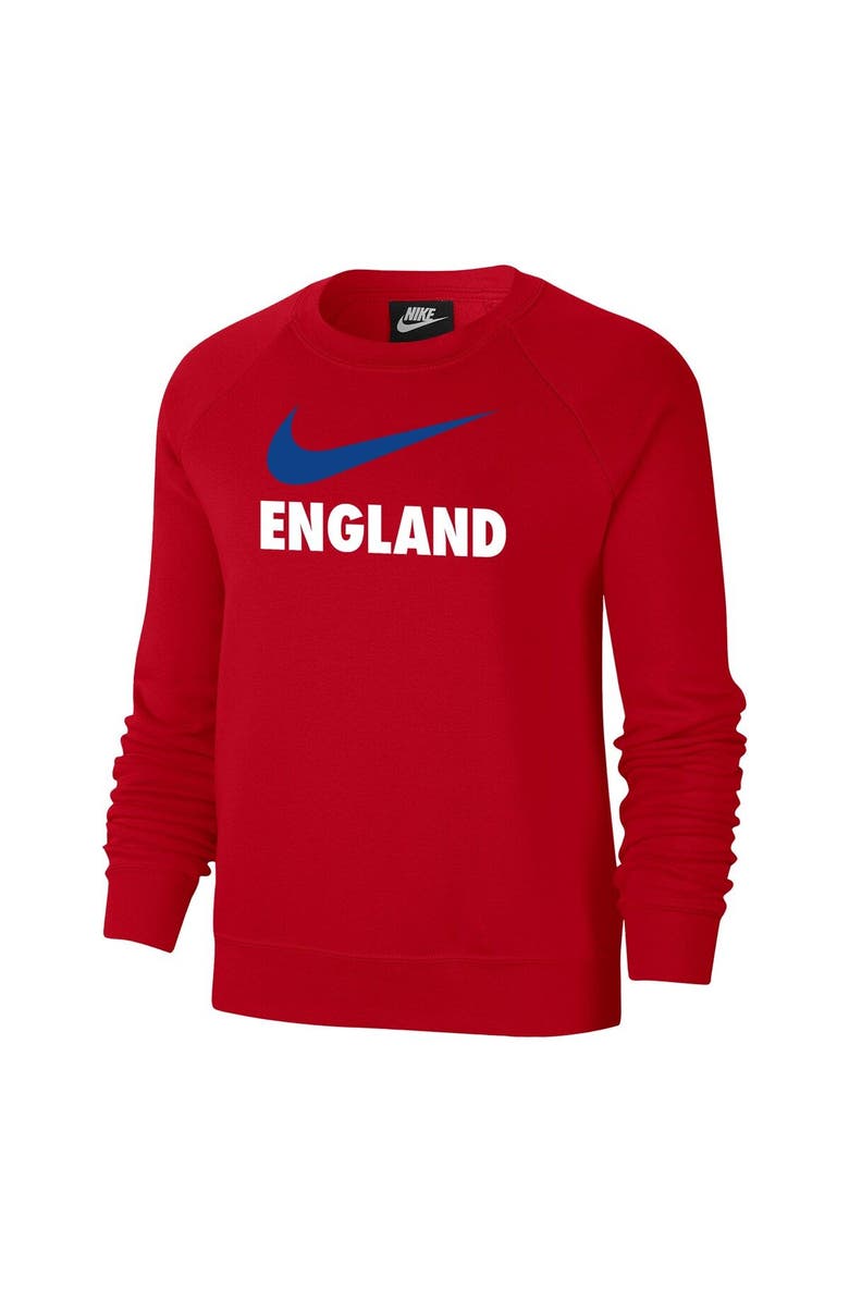 Nike Women's Nike Red England National Team Lockup Varsity Tri-Blend Raglan Pullover Sweatshirt, Main, color, Red