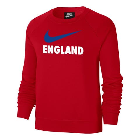 Women's Nike Red England National Team Lockup Varsity Tri-Blend Raglan Pullover Sweatshirt
