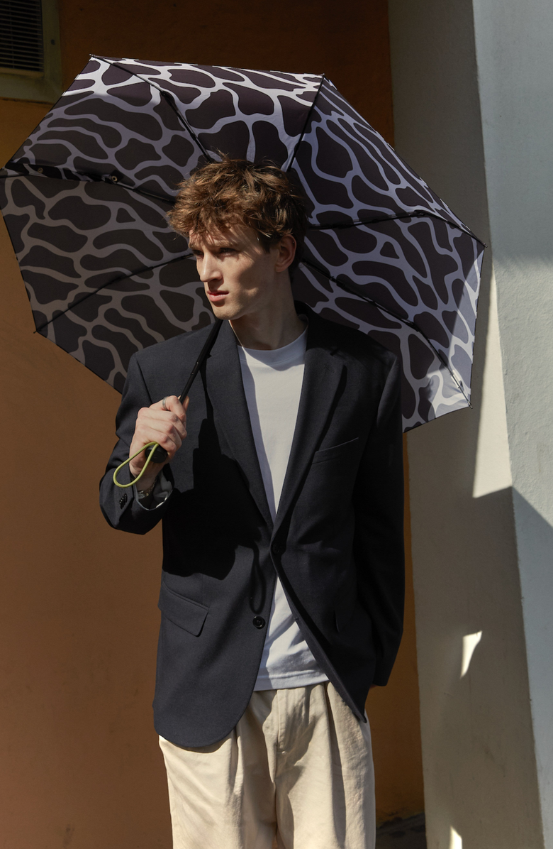 Original Duckhead Compact Umbrella with Automatic Open-Close Function, Alternate, color, Black Ripples