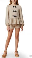 Hayden Girls Bow Peplum Knit Top