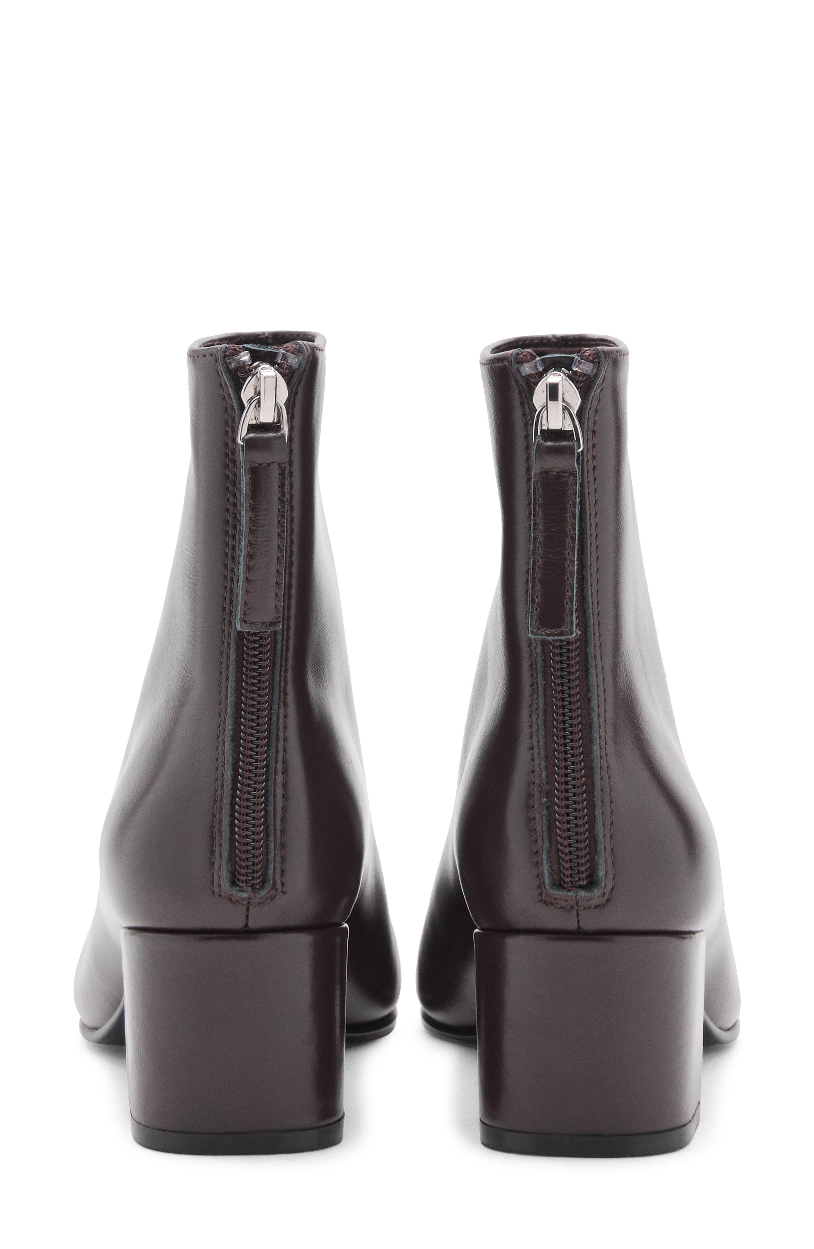 MANGO Claro Ankle Boot, Alternate, color, Dark Brown