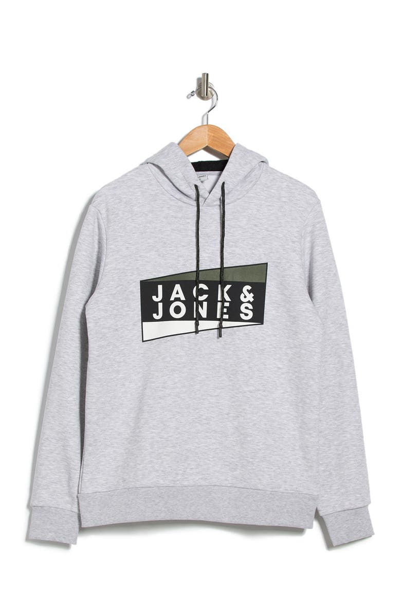 JACK&JONES Logo Pullover Hoodie, Alternate, color, 