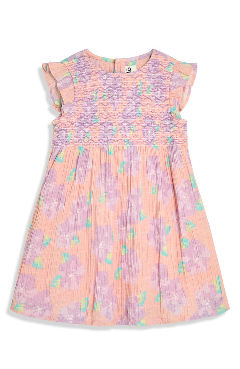 JOJO MAMAN BEBE Floral Smocked Cotton Dress & Bloomers, Alternate, color, Coral