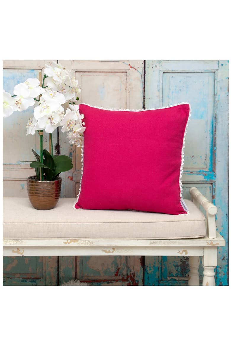 Crochet Dot Throw Pillow, Alternate, color, PINK