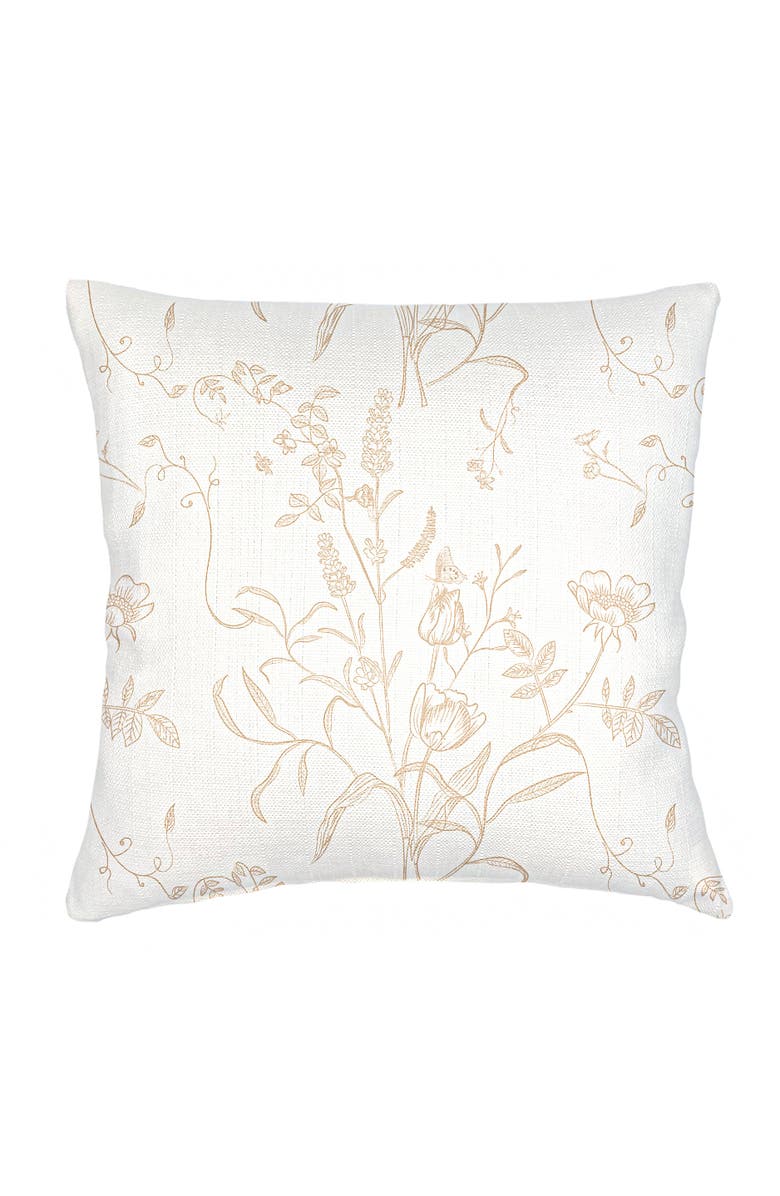 Anaya English Garden Linen Pillow with Down Insert, Main, color, Beige