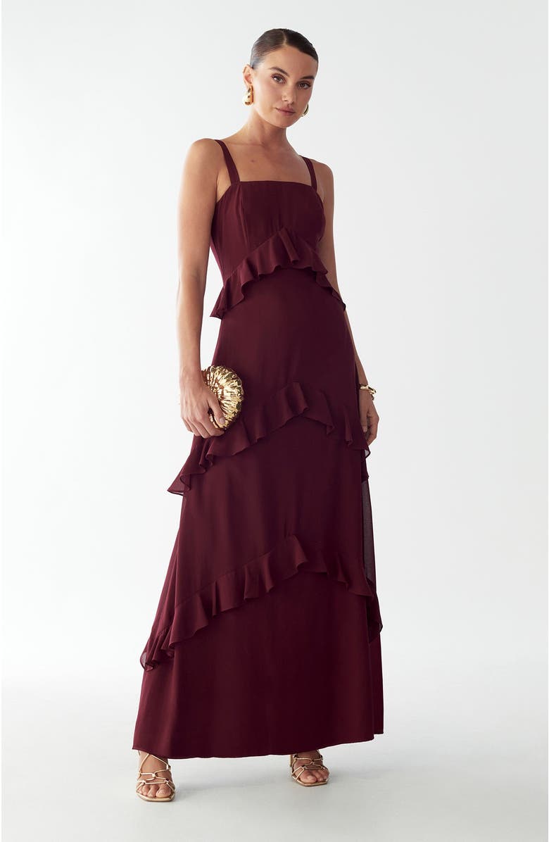 BWLDR Cheri Maxi Dress, Alternate, color, Plum