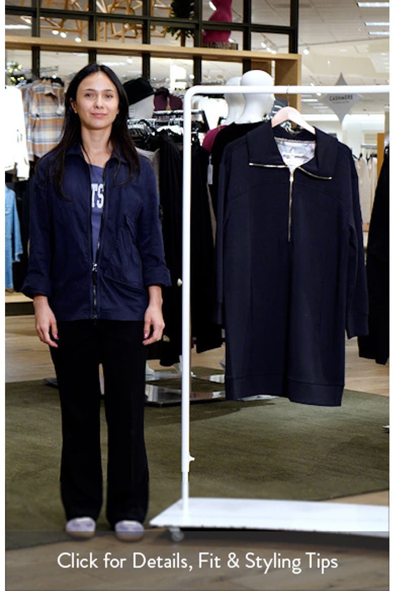 Palm Voyage Half-Zip Long Sleeve Sweatshirt Dress video