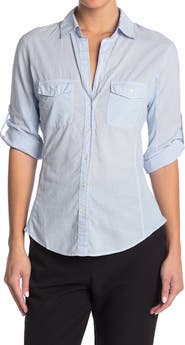 James Perse Three-Quarter Sleeve Button-Up Shirt