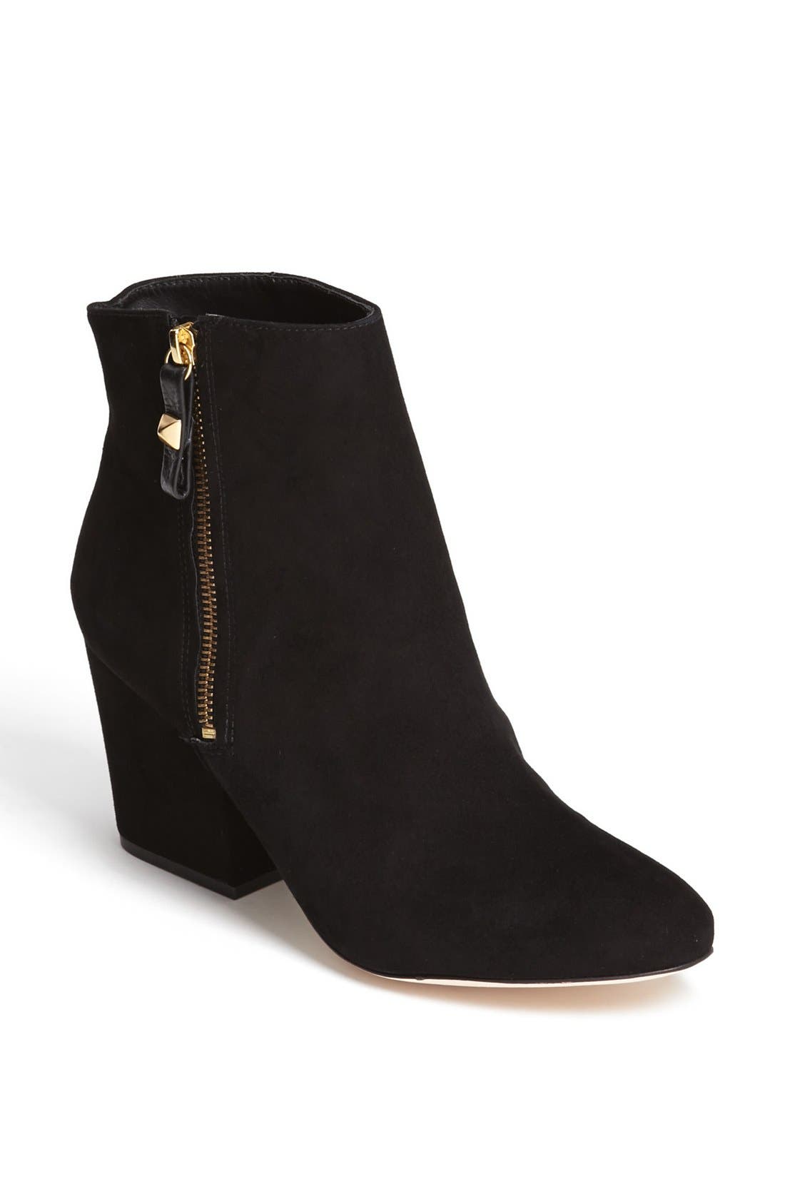 'rickee' bootie, Main, color, BLACK SUEDE