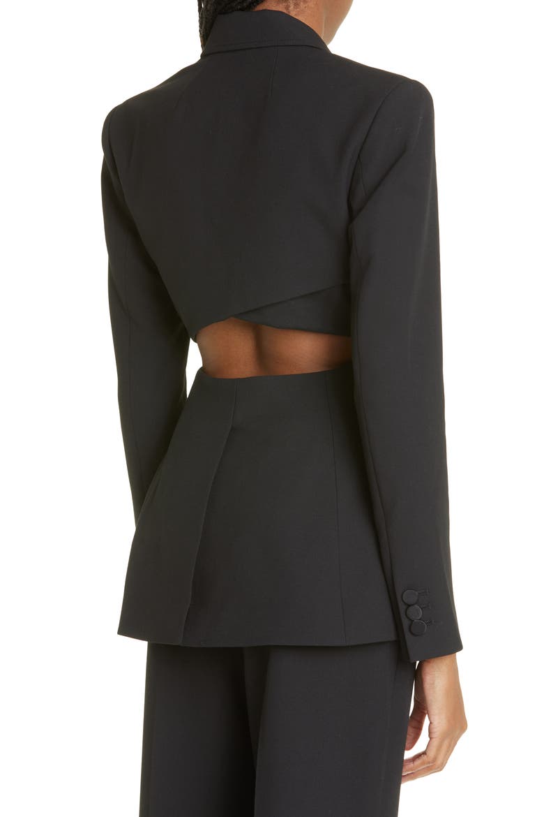 Carlyle Cutout Back Blazer, Alternate, color, BLACK