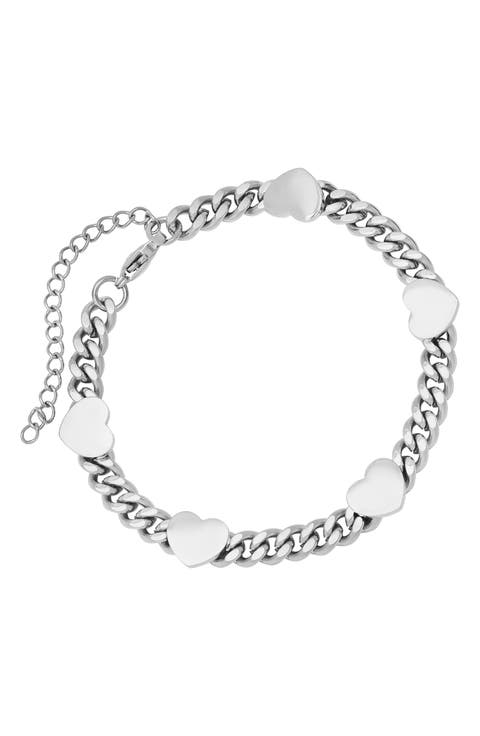18K Rose Gold Plated Stainless Steel Heart Bracelet