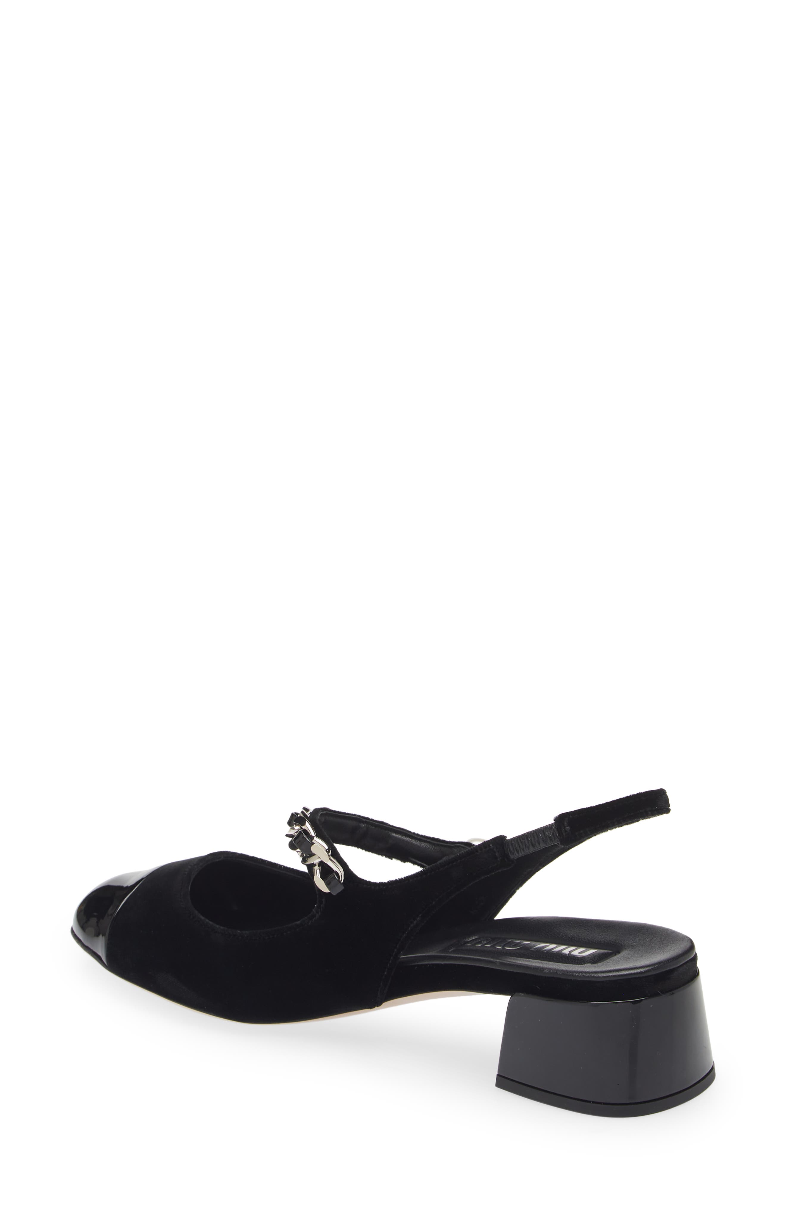 Chain Strap Mary Jane Slingback Pump, Alternate, color, BLACK