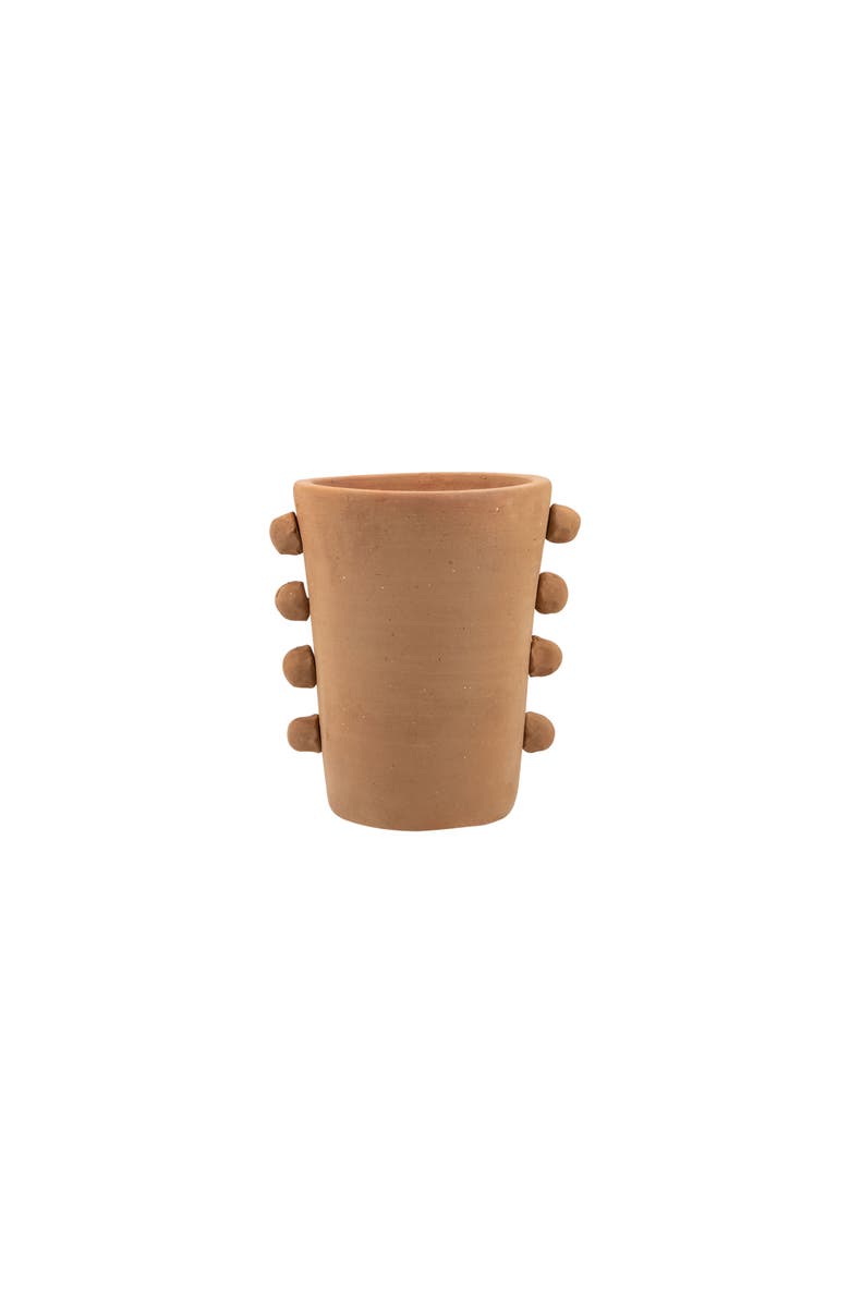Foreside Home and Garden Natural Terracotta Beaded Decorative Vase, Main, color, Red