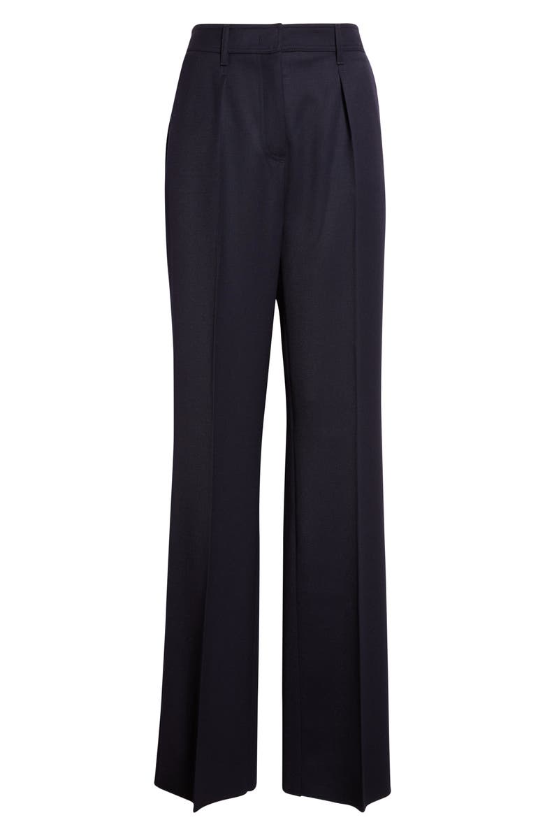 Max Mara Cannes Pleated Wool Twill Pants, Alternate, color, Ultramarine
