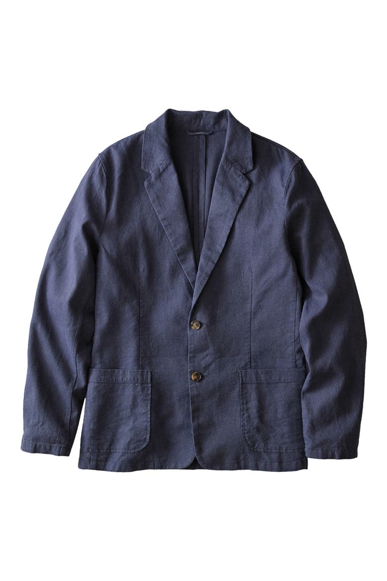 Hemp Blend Blazer, Alternate, color, NAVY