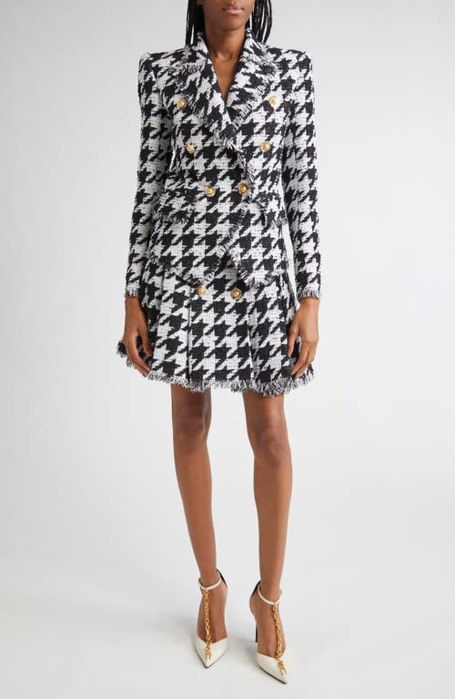 Balmain Distressed Lapel Jacket Structured Shoulders In Multi