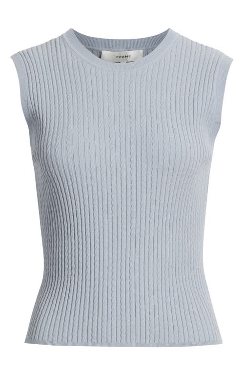Frame The Fine Cable-knit Sleeveless Top In Gray