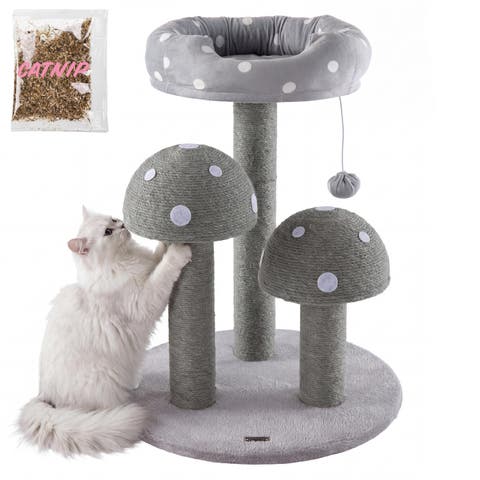 Pixie 3-Tier Cottage Sisal Mushroom Cat Tree with Scratching Posts