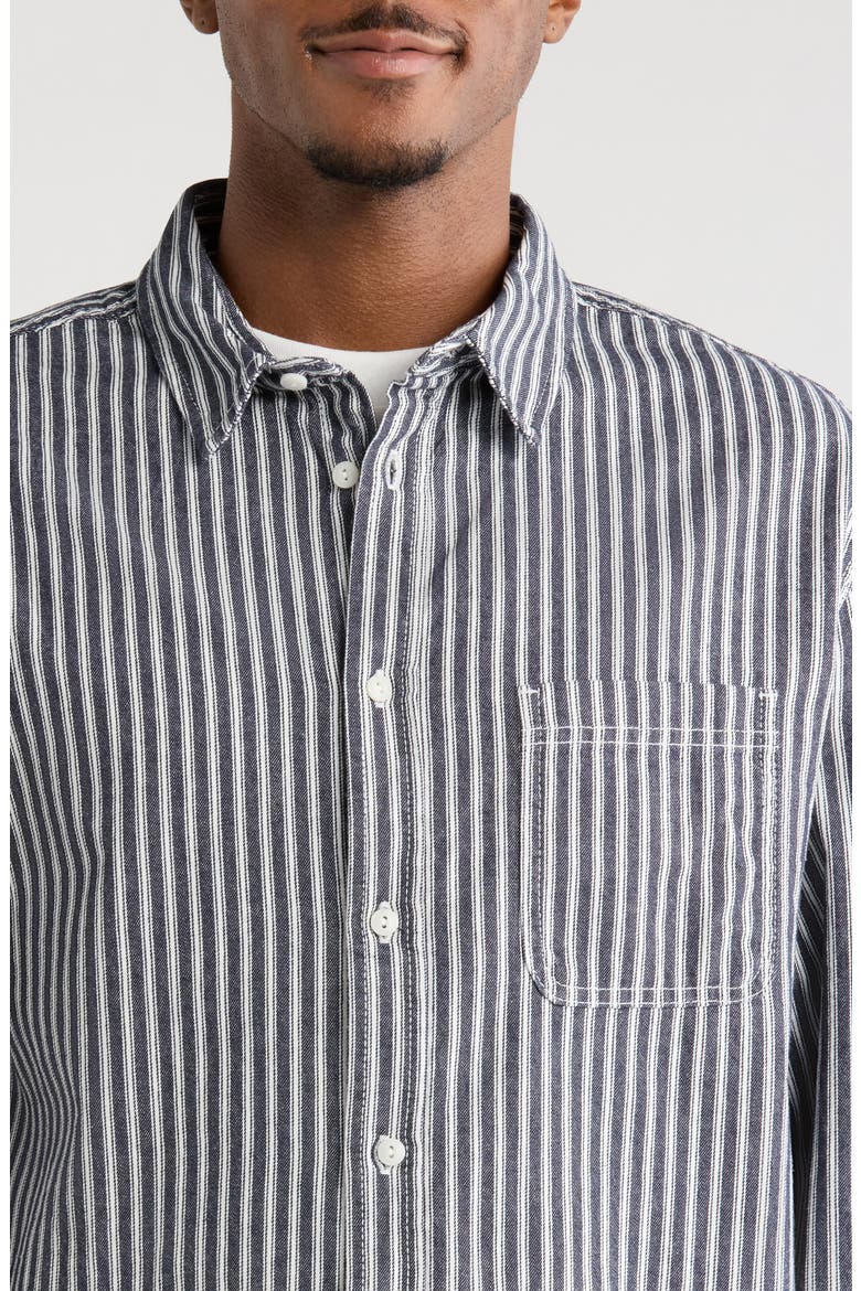 Lawson Stripe Cotton Button-Up Shirt, Alternate, color, PARISIAN NIGHT