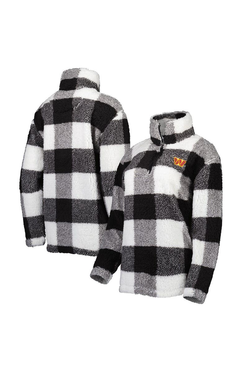 G-III 4HER BY CARL BANKS Women's G-III 4Her by Carl Banks Black Washington Commanders Sherpa Plaid Quarter-Zip Jacket, Main, color, Black