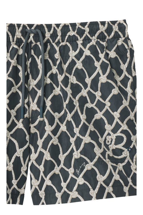 Burberry Nautical Knot-print Swim Shorts In Magnet