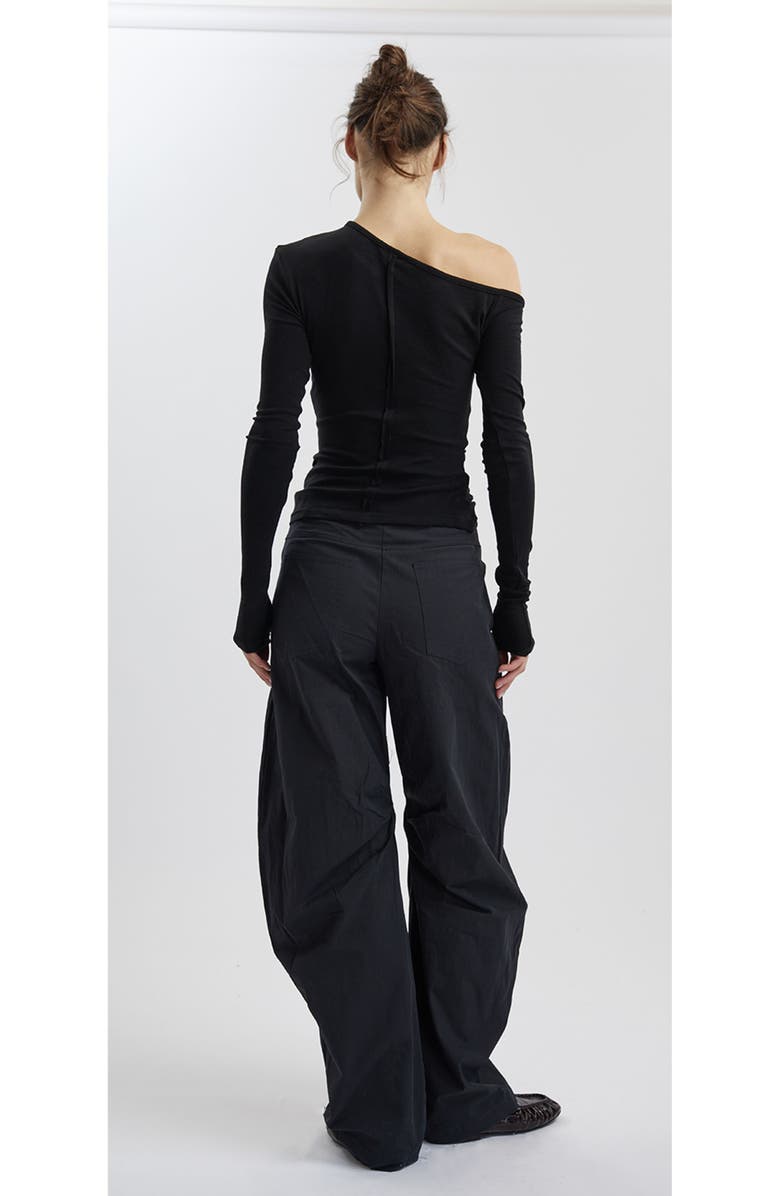 Mother of All Pepper Long Sleeved Off Shoulder T Shirt, Alternate, color, Black