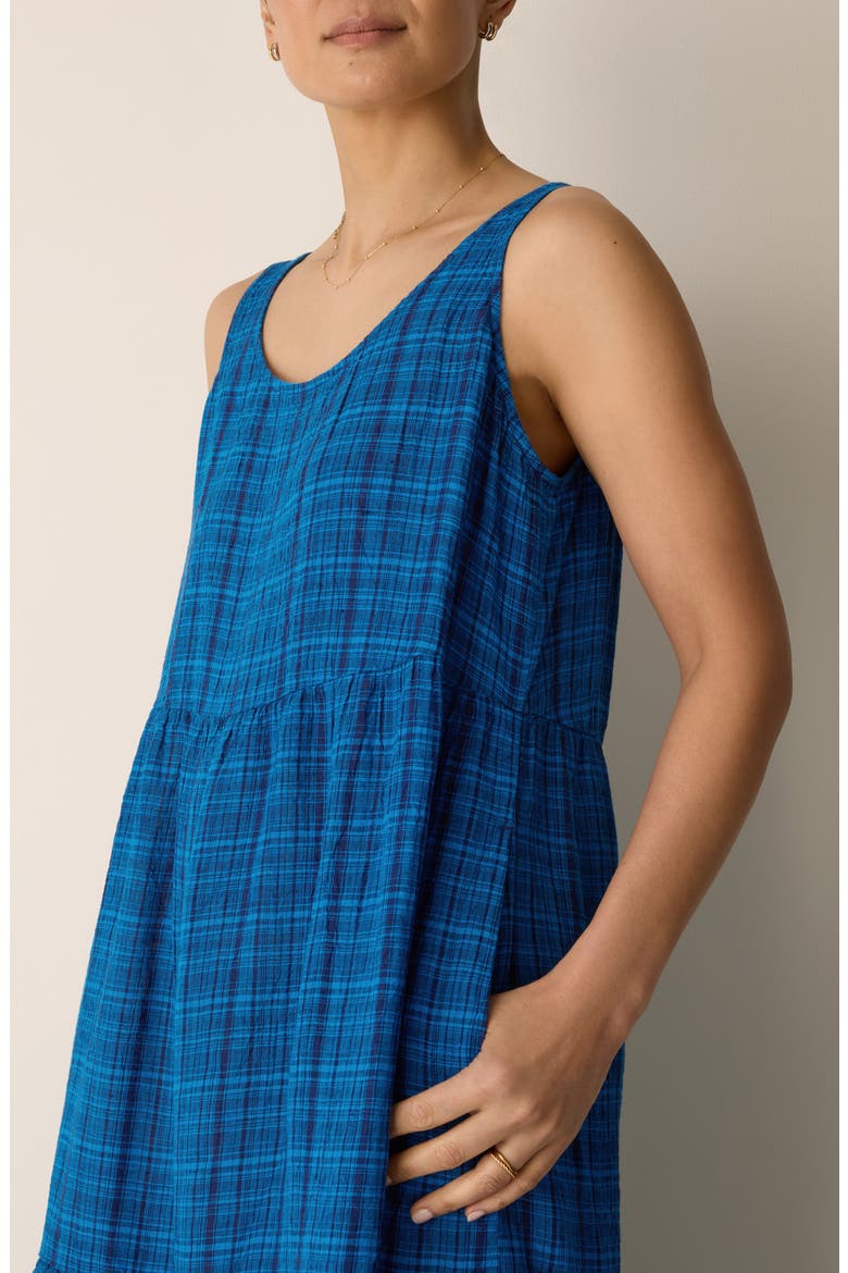 Sleeveless Scoop Neck Organic Cotton Dress, Alternate, color, DEEP DIVE