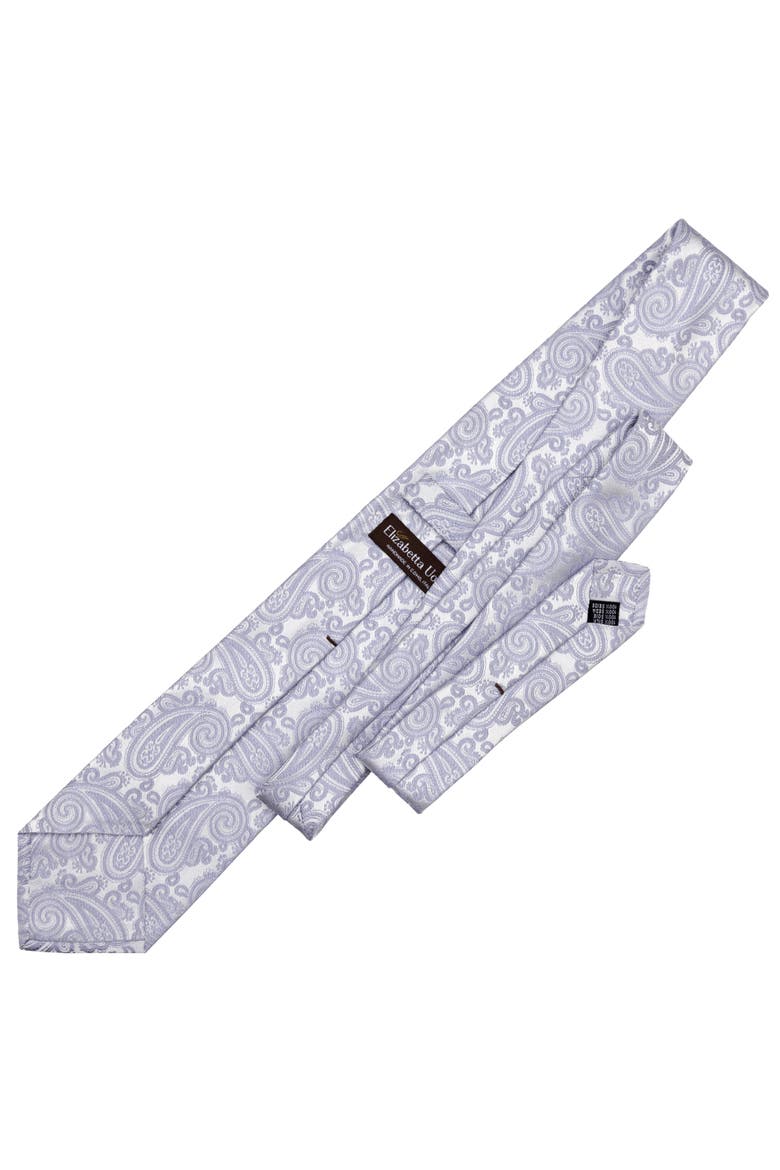 Soave - Silk Jacquard Tie for Men, Alternate, color, Periwinkle