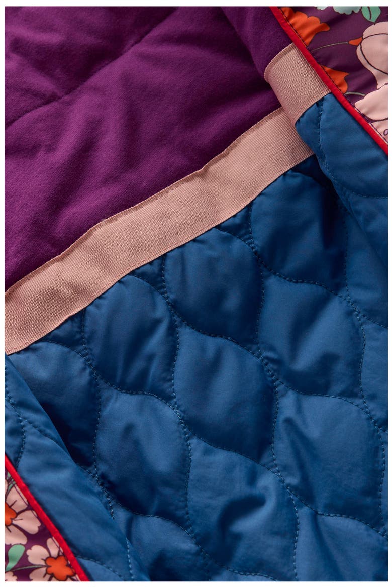 Cozy Quilted Longline Coat, Alternate, color, MIX PURPLE FLORAL