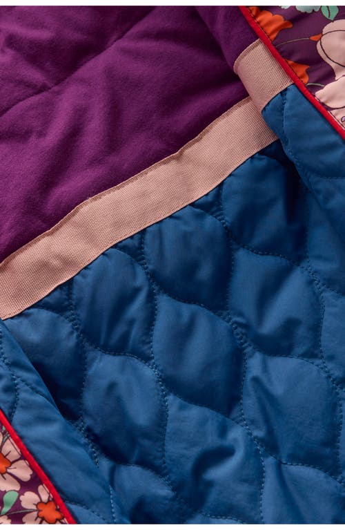 Mini Boden Cozy Quilted Longline Coat In Multi