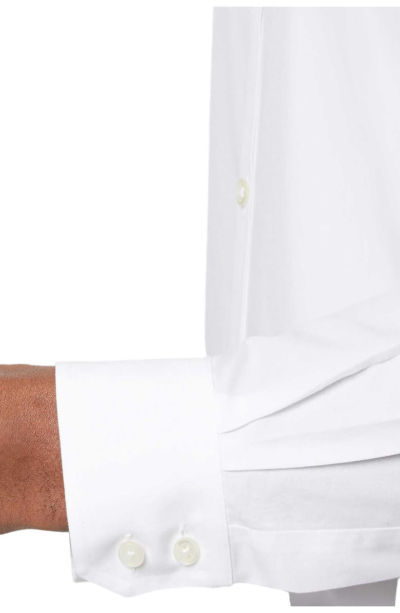 Charles Tyrwhitt Non-Iron Poplin Cutaway Slim Fit Shirt Double Cuff, Alternate, color, White