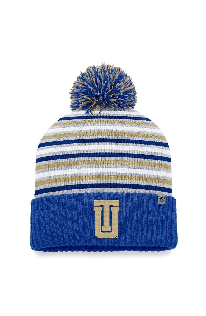 TOP OF THE WORLD Men's Top of the World Royal Tulsa Golden Hurricane Dash Cuffed Knit Hat with Pom, Main, color, Royal