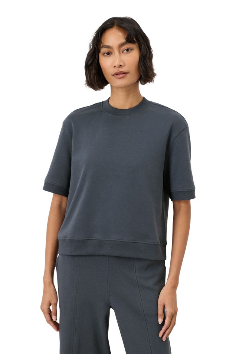 Organic Cotton Airplane Sweatshirt Tee, Main, color, Steel Blue