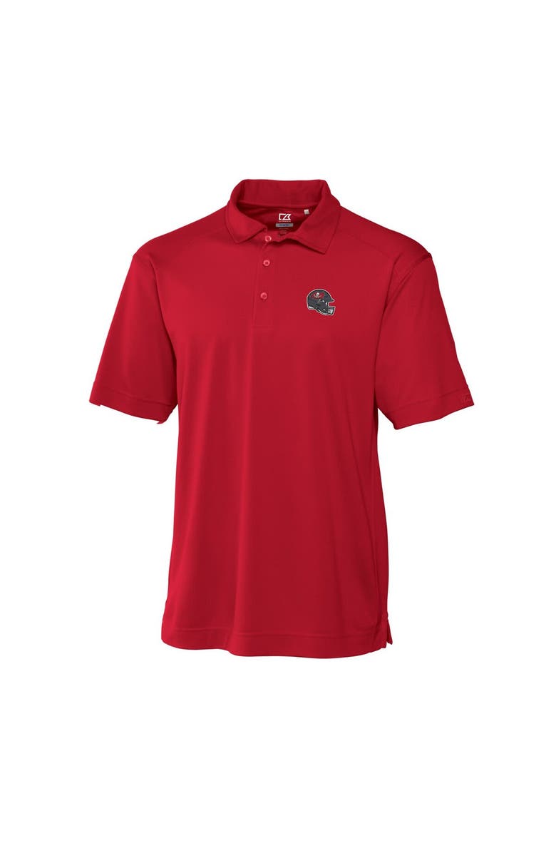 Cutter & Buck Men's Cutter & Buck Red Tampa Bay Buccaneers Helmet DryTec Genre Textured Solid Polo, Alternate, color,