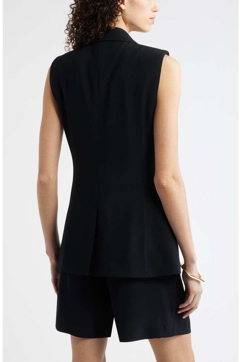 Sleeveless Crepe Blazer, Alternate, color, BLACK