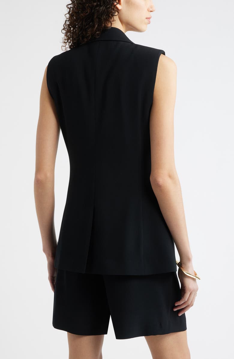 Nordstrom Sleeveless Crepe Blazer, Alternate, color, Black