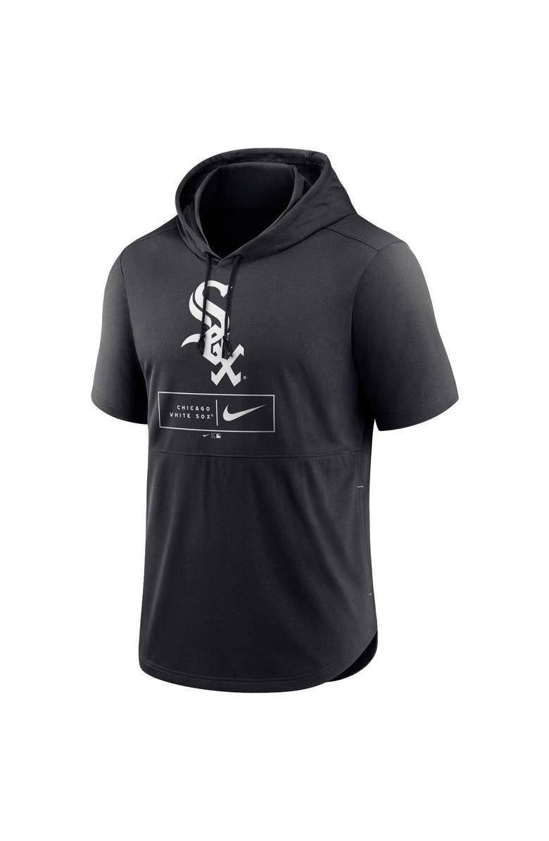 Nike Men's Nike Black Chicago White Sox Logo Lockup Performance Short-Sleeved Pullover Hoodie, Alternate, color, 