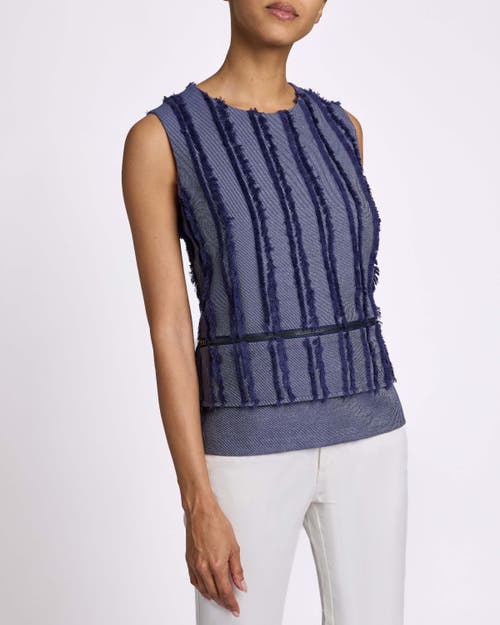 Santorelli Caterina Sleeveless Top With Zipper Detail In Marine Blue