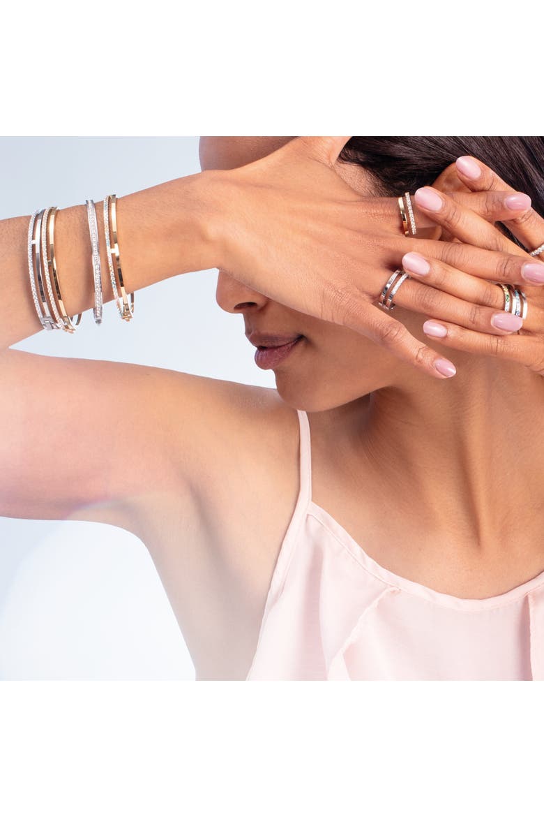 Eternal Unity Crystal Bangle, Alternate, color, Silver