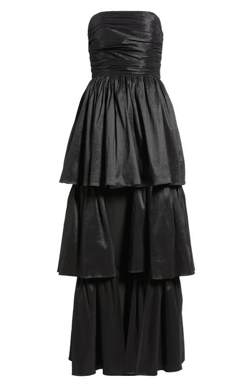 Lulus Rae Tiered Gown In Black