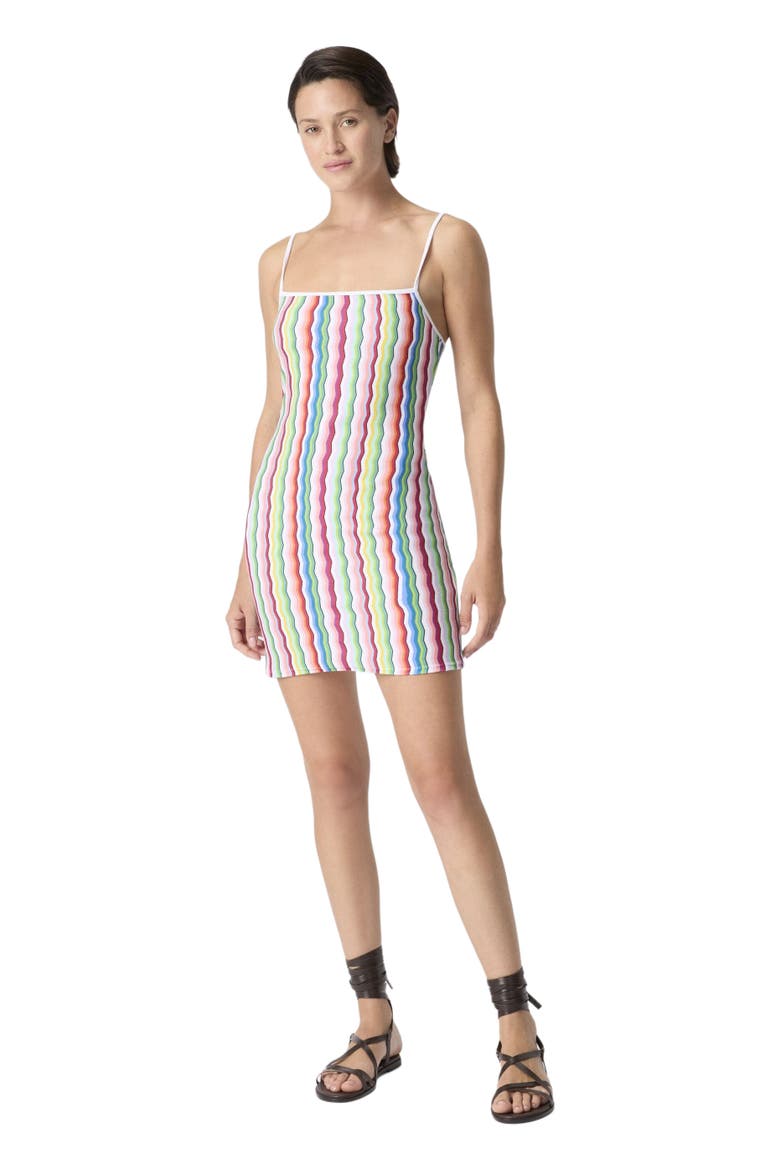 Mini Cover-up Dress In Terry Cloth With Zigzag Print, Main, color, Multicoloured