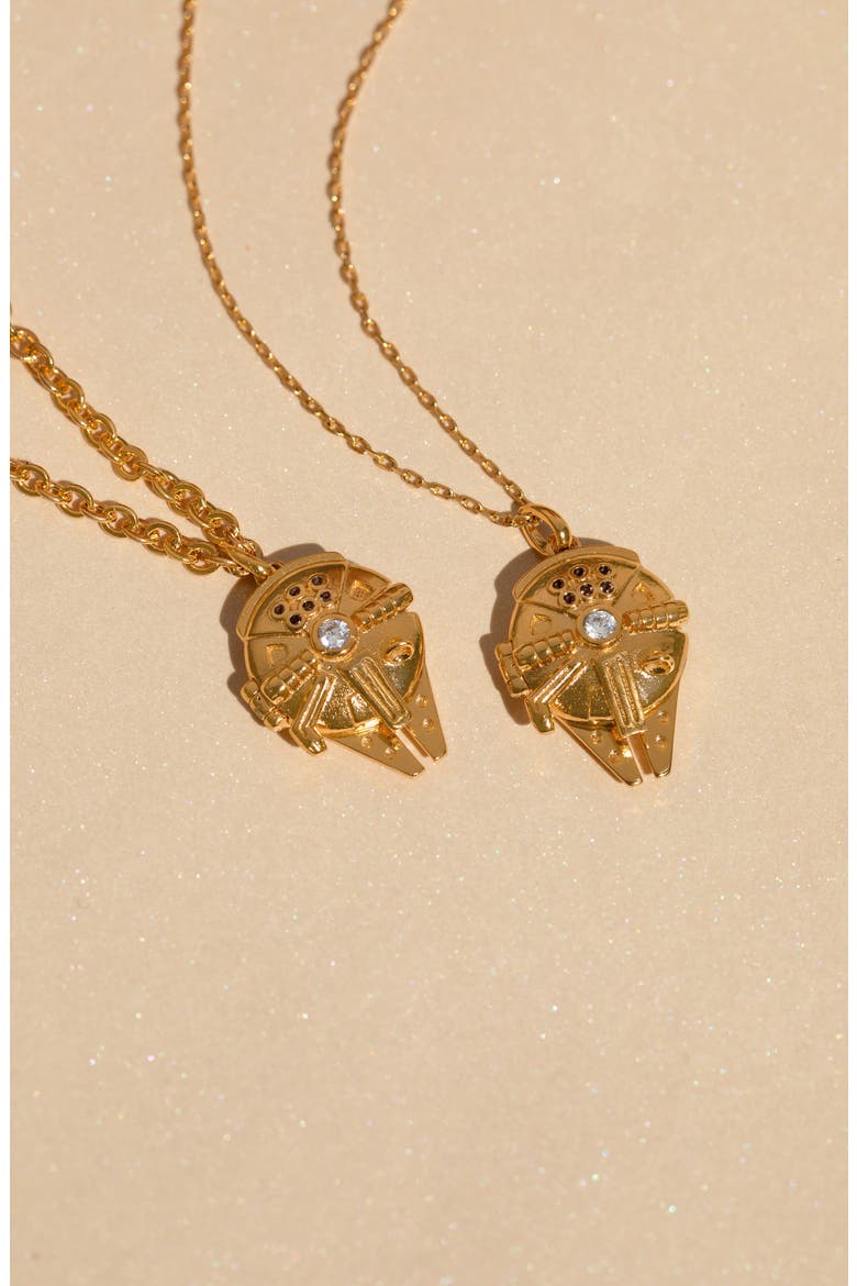 Star Wars Millenium Falcon Locket Necklace, Alternate, color, GOLD