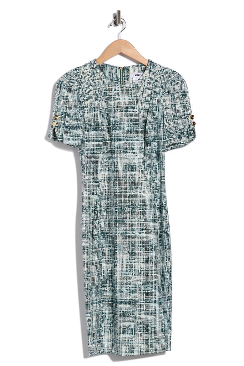 Short Sleeve Sheath Dress, Alternate, color, MALACHTE/ C