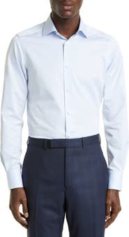 ZEGNA Microstripe Trecapi Cotton Button-Up Shirt