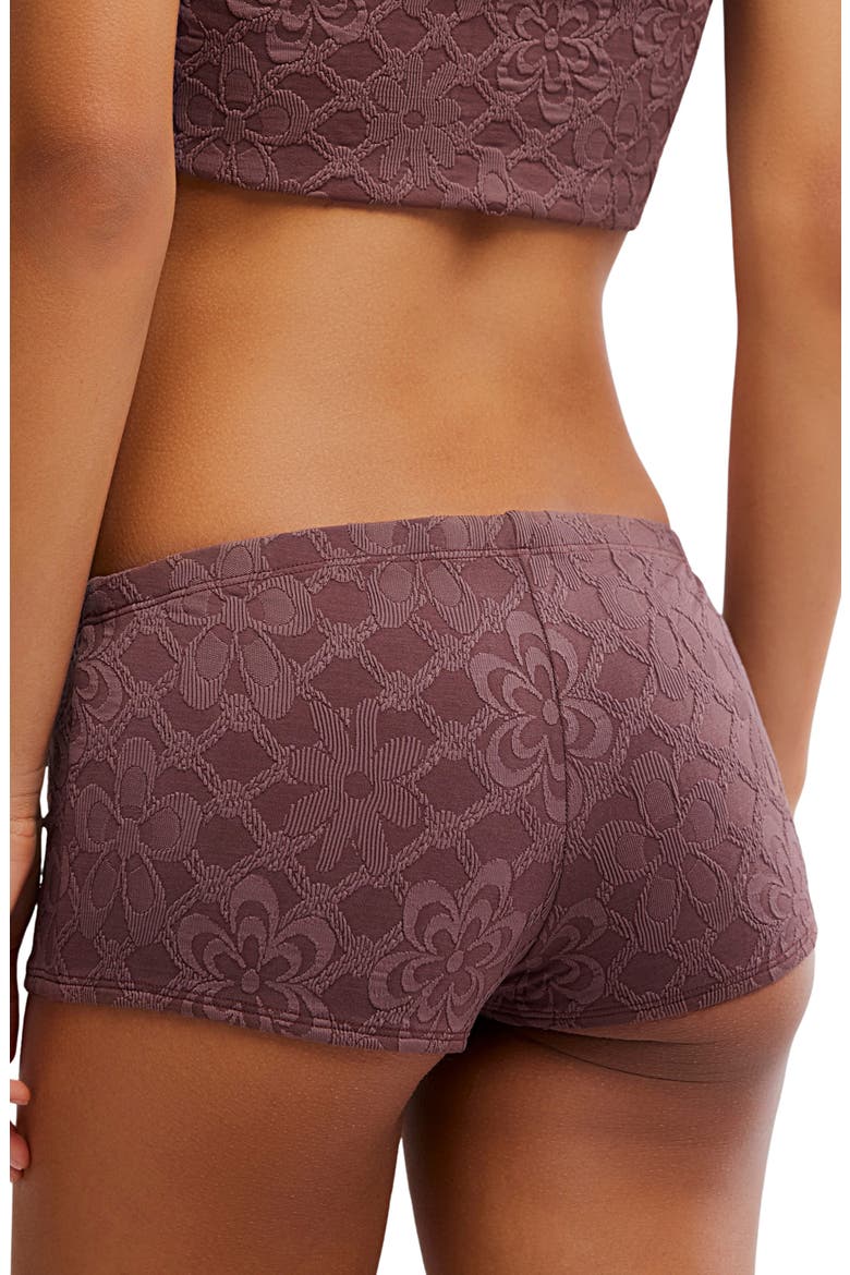 Dixie Jacquard Shortie Bikini Bottoms, Alternate, color, BROWNSTONE