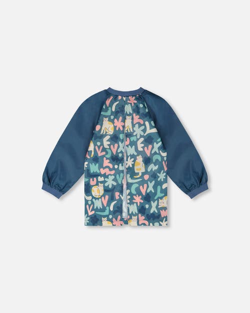 Deux Par Deux School Apron Cat In Green