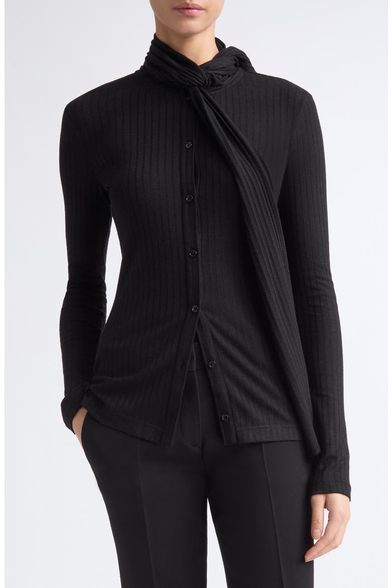 Ribbed Bow Top, Alternate, color, BLACK