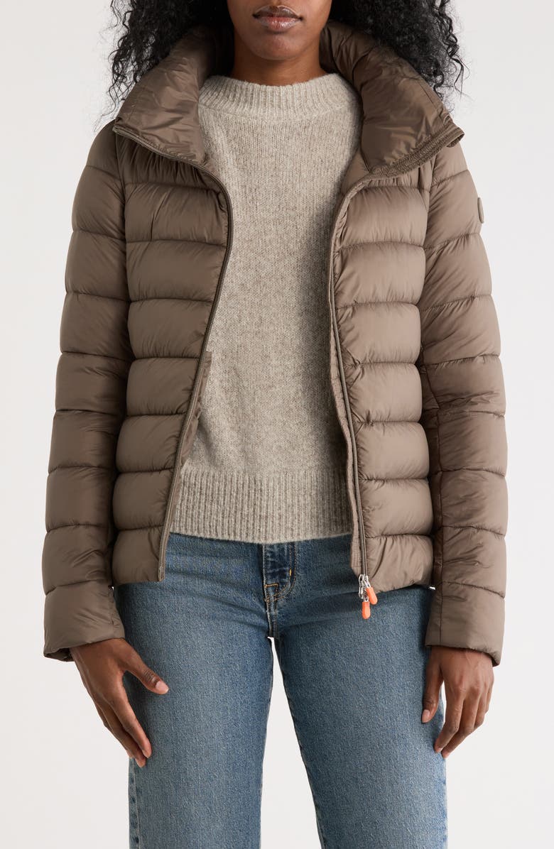 Save The Duck Eleanora Puffer Jacket, Alternate, color, Mud Grey